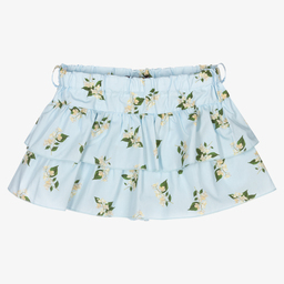 Phi Clothing-Голубая хлопковая юбка-шорты для девочек | Childrensalon Outlet