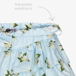 Phi Clothing-Голубая хлопковая юбка-шорты для девочек | Childrensalon Outlet