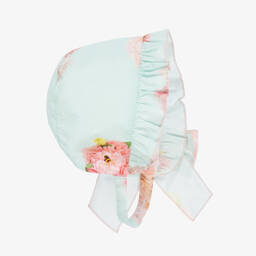 Phi Clothing-Girls Blue Floral Cotton Bonnet | Childrensalon Outlet