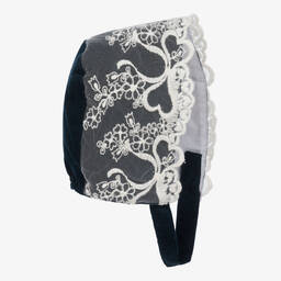 Phi Clothing-Синий чепец из тонкого вельвета для девочек | Childrensalon Outlet