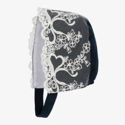 Phi Clothing-Синий чепец из тонкого вельвета для девочек | Childrensalon Outlet