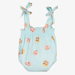 Phi Clothing-تبّان قطن بوبلين لون أزرق تركواز وزهري | Childrensalon Outlet