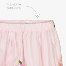 Phi Clothing-طقم قطني بناتي بلون وردي فاتح مزين بالزهور | Childrensalon Outlet