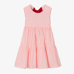 Phi Clothing-فستان قطني وردي متعدد الطبقات للبنات | Childrensalon Outlet