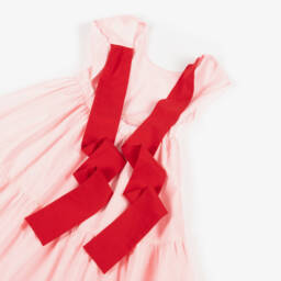 Phi Clothing-فستان قطني وردي متعدد الطبقات للبنات | Childrensalon Outlet