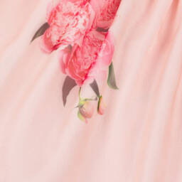 Phi Clothing-Платье из органзы с цветочным узором для девочек в нежно-розовом цвете | Childrensalon Outlet