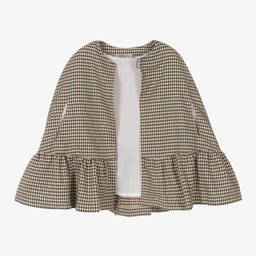Phi Clothing-Кейп в коричнево-зеленую клетку | Childrensalon Outlet