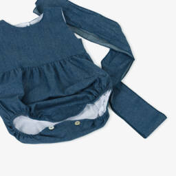 Phi Clothing-جمبسوت أزرق شامبراي للبنات | Childrensalon Outlet