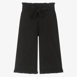 Phi Clothing-بنطلون كولوت أسود أنيق للبنات من القطن | Childrensalon Outlet