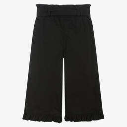 Phi Clothing-بنطلون كولوت أسود أنيق للبنات من القطن | Childrensalon Outlet