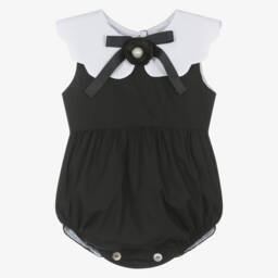 Phi Clothing-جمبسوت أنيق للفتيات باللون الأسود مع لمسات لؤلؤية | Childrensalon Outlet