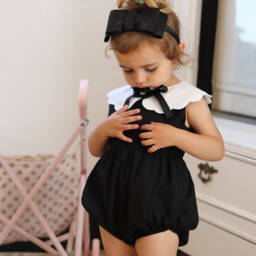 Phi Clothing-جمبسوت أنيق للفتيات باللون الأسود مع لمسات لؤلؤية | Childrensalon Outlet