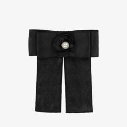Phi Clothing-Girls Elegant Black Satin Bow Clip | Childrensalon Outlet