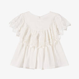 Phi Clothing-بلوزة دانتيل عاجية أنيقة للبنات | Childrensalon Outlet