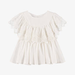 Phi Clothing-بلوزة دانتيل عاجية أنيقة للبنات | Childrensalon Outlet