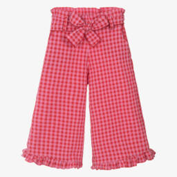 Phi Clothing-Girls Gingham Pink Trousers Delight | Childrensalon Outlet