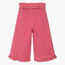 Phi Clothing-Girls Gingham Pink Trousers Delight | Childrensalon Outlet