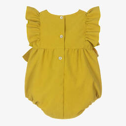 Phi Clothing-Зеленый вельветовый песочник с бантиками | Childrensalon Outlet