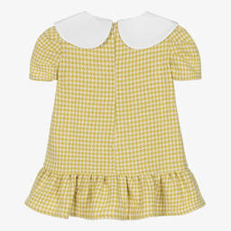 Phi Clothing-فستان مزيج قطن لون أخضر وعاجي | Childrensalon Outlet