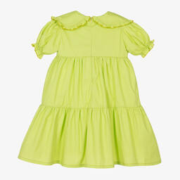 Phi Clothing-Girls Green Cotton Tiered Dress | Childrensalon Outlet