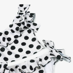 Phi Clothing-تانكيني بنقاط بولكا لون أسود وعاجي  | Childrensalon Outlet