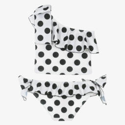 Phi Clothing-تانكيني بنقاط بولكا لون أسود وعاجي  | Childrensalon Outlet