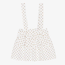 في كلودينغ-تنورة قطن بوبلين لون عاجي منقط | Childrensalon Outlet