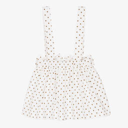 في كلودينغ-تنورة قطن بوبلين لون عاجي منقط | Childrensalon Outlet