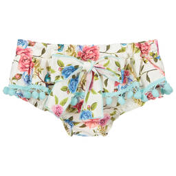 في كلودينغ-شورت بلومرز قطن لون عاجي بطبعة ورود للبنات | Childrensalon Outlet