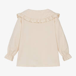 Phi Clothing-Girls Ivory Frilled Neck Blouse | Childrensalon Outlet