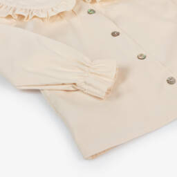 Phi Clothing-Girls Ivory Frilled Neck Blouse | Childrensalon Outlet