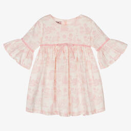Phi Clothing-Girls Ivory & Pink Dress | Childrensalon Outlet