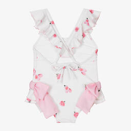 Phi Clothing-Girls Ivory & Pink Rose Swimsuit | Childrensalon Outlet