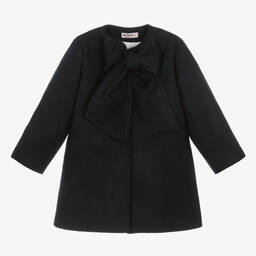 Phi Clothing-Синее пальто из войлока для девочек | Childrensalon Outlet