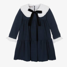 Phi Clothing-Girls Navy Jersey Knit Dress | Childrensalon Outlet