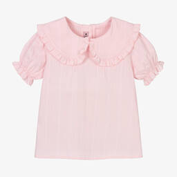 トップス JILTU petit frill blouse pink Phi Clothing - Girls Pink Cotton Frill Collar Blouse