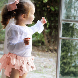 Phi Clothing-Розовые хлопковые шортики с сердечками | Childrensalon Outlet