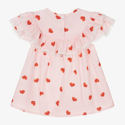 Phi Clothing-Girls Pink Cotton Heart Blouse | Childrensalon Outlet