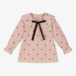 Phi Clothing-بلوز قطن منقط لون زهري للبنات | Childrensalon Outlet