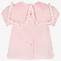 Phi Clothing-Розовая блузка из хлопкового поплина | Childrensalon Outlet