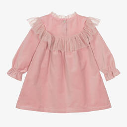 Phi Clothing-Girls Pink Cotton Velvet Dress | Childrensalon Outlet