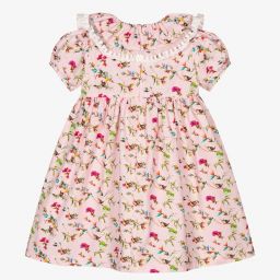 Phi Clothing-Girls Pink Floral Cotton Dress | Childrensalon Outlet