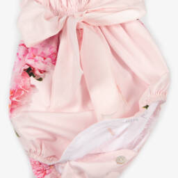 Phi Clothing-Розовый хлопковый ромпер с цветочным узором для девочек | Childrensalon Outlet