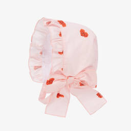 Phi Clothing-Girls Pink Heart Print Cotton Bonnet | Childrensalon Outlet