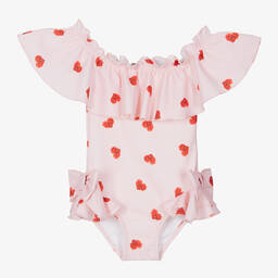 Phi Clothing-Girls Pink Heart Swimsuit | Childrensalon Outlet