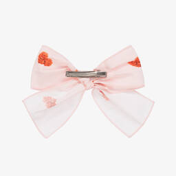 Phi Clothing-Girls Pink Love Heart Hair Clip (18cm) | Childrensalon Outlet