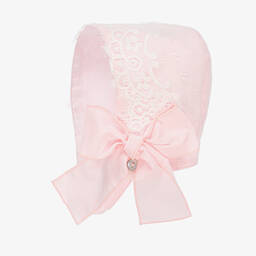 في كلودينغ-قبعة بونيه أطفال بناتي قطن عضوي لون زهري | Childrensalon Outlet