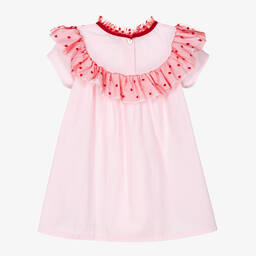 في كلودينغ-فستان قطن وتول لون زهري وأحمر | Childrensalon Outlet