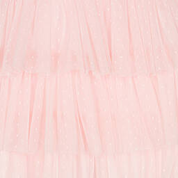 في كلودينغ-فستان تول مزين بكشكش لون زهري | Childrensalon Outlet