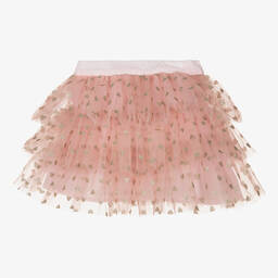 Phi Clothing-Girls Pink Tulle Heart Print Skirt | Childrensalon Outlet